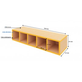 Banc avec 5 casiers T0