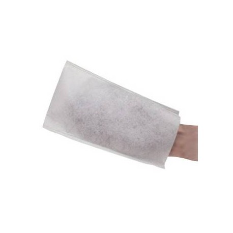 Gant de toilette non tissé blanc 75 g – sachet de 50
