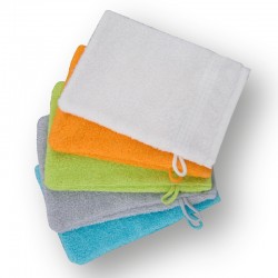 Lot de 10 Gants de toilette 100 % coton (380g/m²) 15 x 21 cm